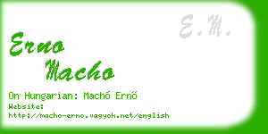 erno macho business card